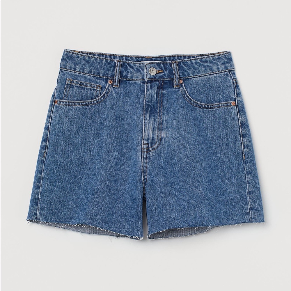 H&M Blue Denim High Waisted Short NWT